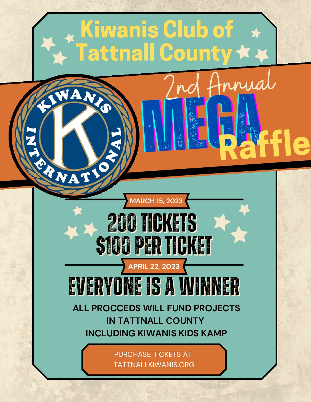 Mega Raffle Tattnall Kiwanis Activities